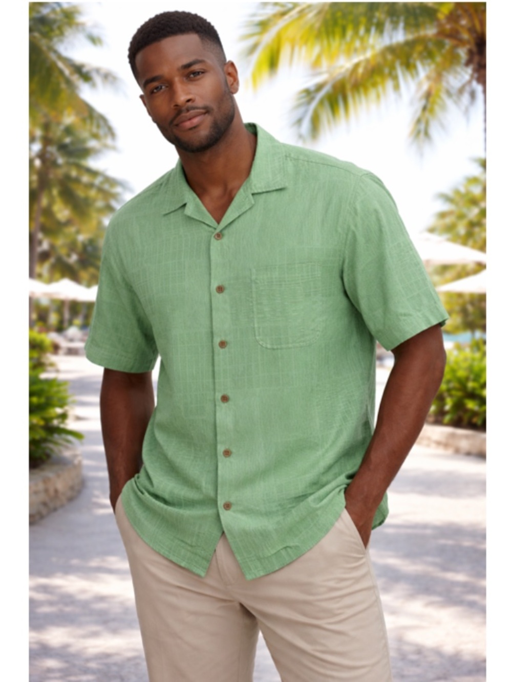 Tommy Bahama Open Collar Resort Wear Short Sleeve Shirt